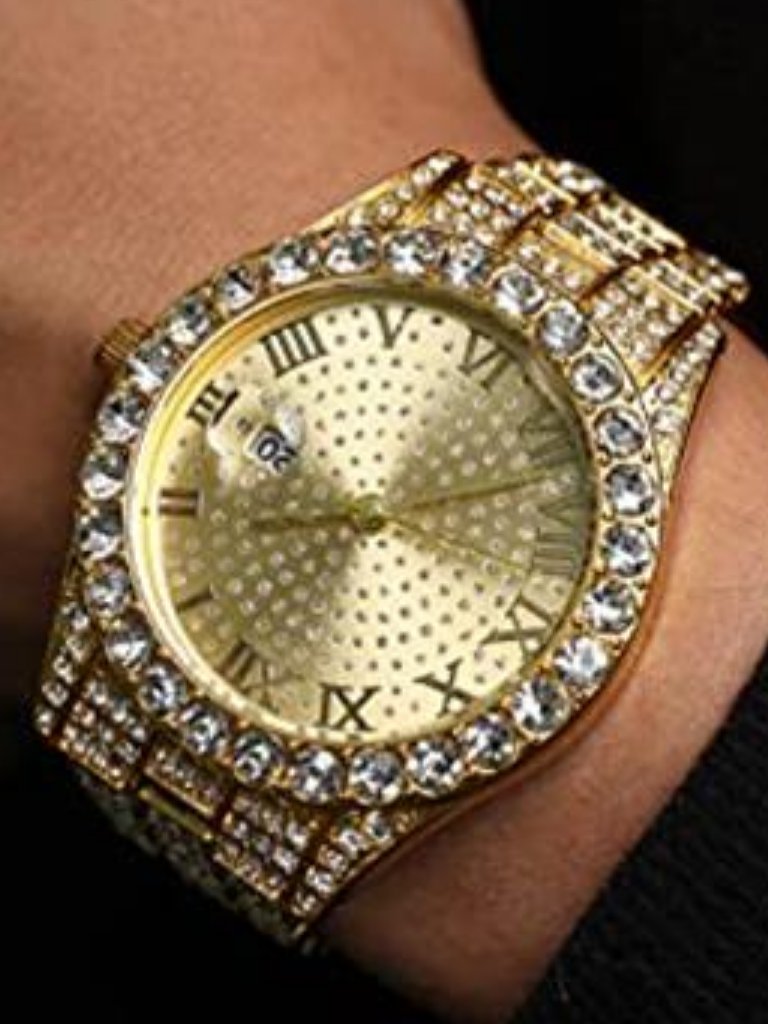 Diamonds Gold Watch Mens Iced Out18k Real GoldPlatinum
